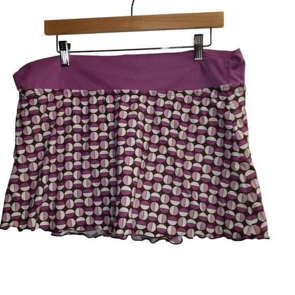 Athleta Skort Purple‎ Brown Geometric Womens Size XL Pre-Owned - Picture 12 of 13
